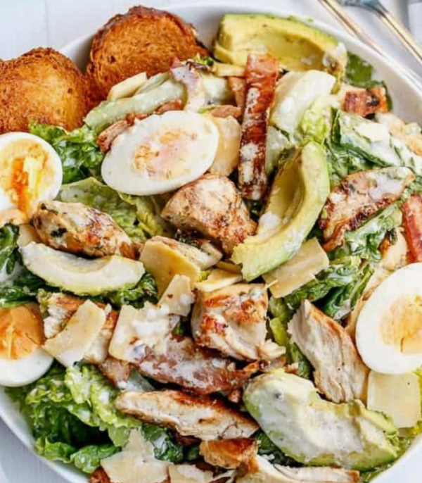 Skinny Chicken Avocado Caesar Salad