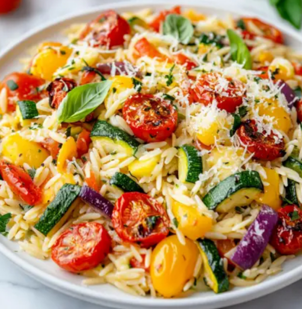 Summer Orzo Roasted Vegetables Salad