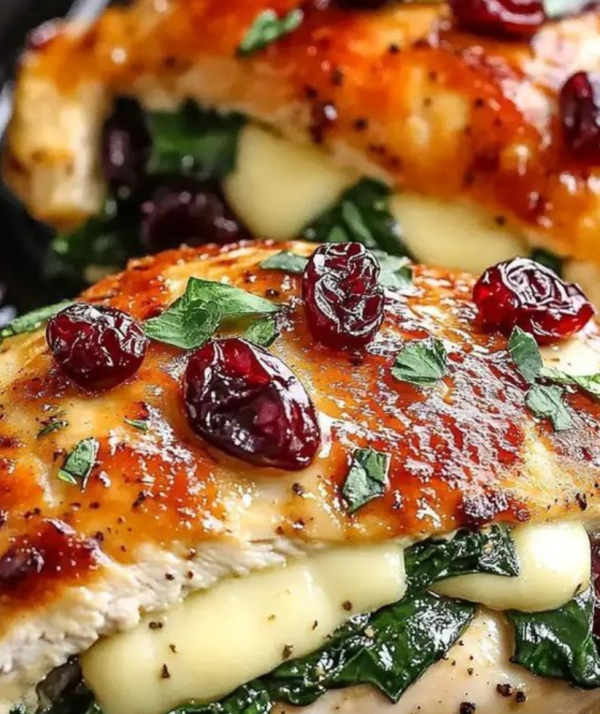 Cranberry and Spinach Stuffed Chicken