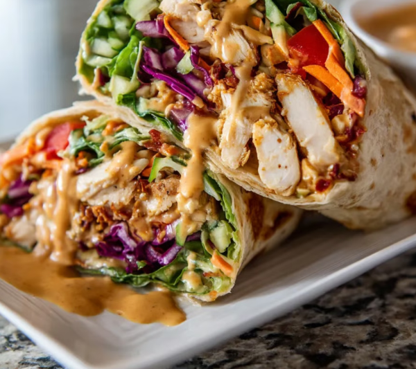 Thai Peanut Chicken Wraps